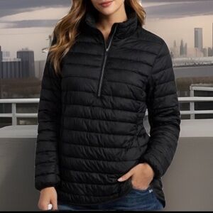 GapFit Primaloft Quarter Zip Insulated Cold Control Pockets Soft Puffer Pullover